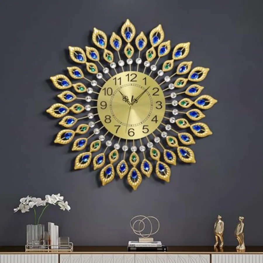 

Large Wall Clocks for Living Room Decor, Elegant 3D Modern Wall Clock with Dial Arabic Numberals Non-Tickg Silent Big Wall Cloc