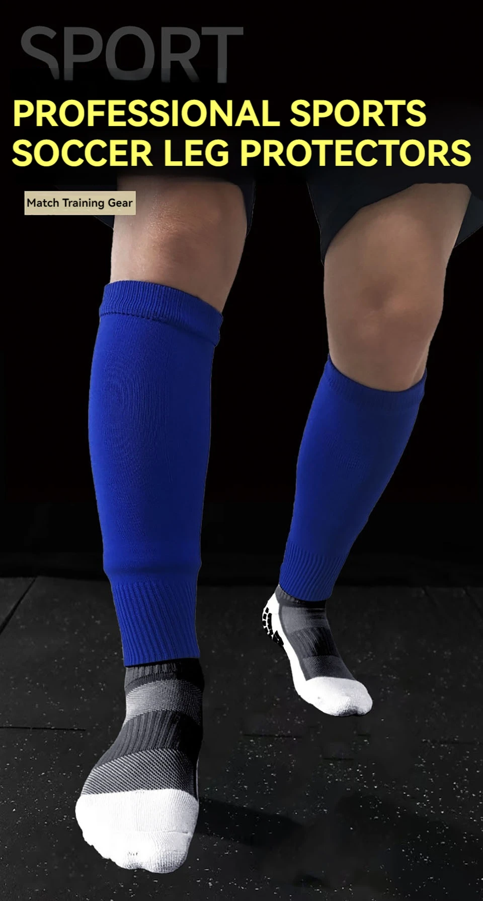Loogdeel Fußball-Beinschoner-Socken für Erwachsene und Kinder, Schienbeinschützer, Wadenschutz-Socken, Beinabdeckung, atmungsaktive Sportsocken – Detail 1