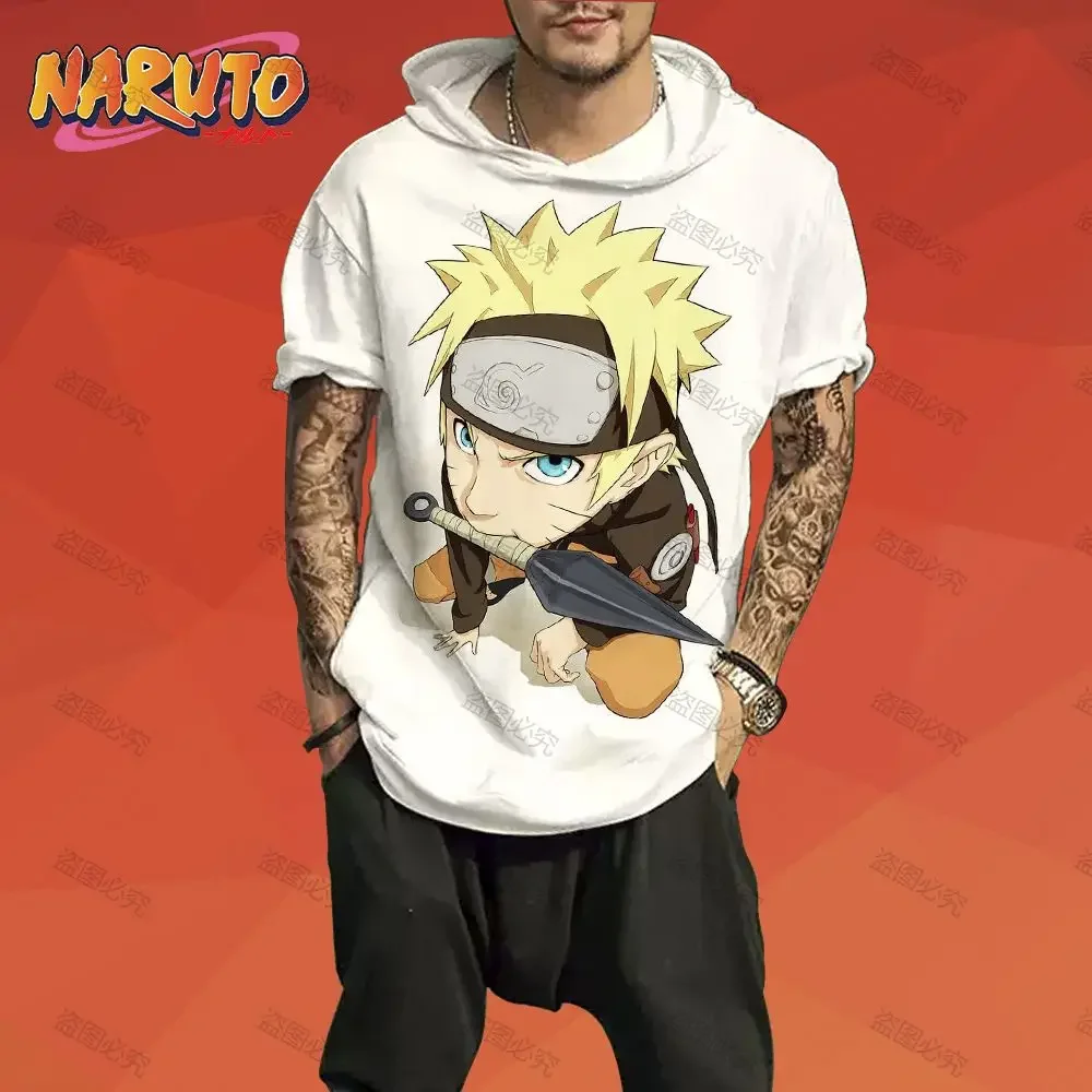 Hooded Shirt Naruto Hip Hop Men Y2k T-shirt Oversized Men's T-shirts High Quality Clothing Ninja 3XL Trend Essentials Trend 2022