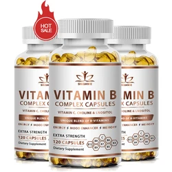 Vitamin Complex Capsules (B1 B2 B3 B5 B6 B12 Folic Acid&Biotin) Relieve Stress Improve Immunity System Strong Bones &Teeth Diet