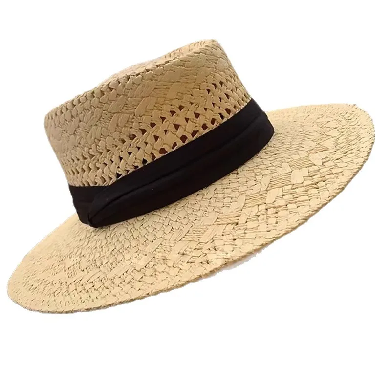 

Соломенная шляпа в французском стиле с ажурным узором, летняя, для защиты от солнца, пляжная, для активного отдыха, милая солнцезащитная шляпа для девочек