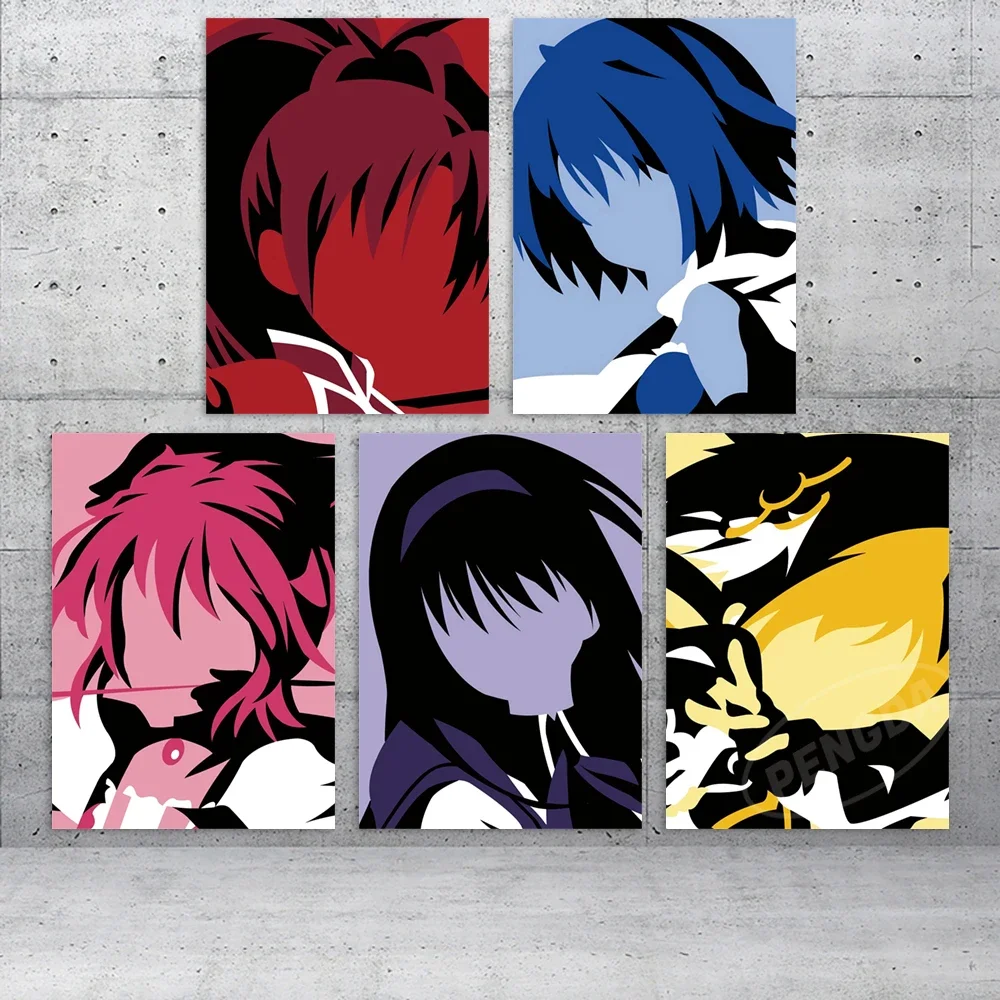 Canvas Painting Puella Magi Madoka Magica Wall Art Mural HD Print Anime Poster Sakura Kyouko Home Decor Modular Pictures Bedroom