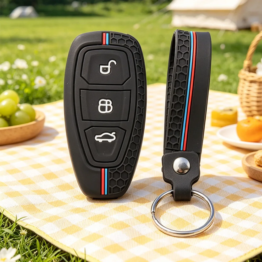 2026 New Silicone Car Key Pack for Ford ST Line Fiesta Focus Mondeo Ecosport Kuga Puma Edge Escape Metallic Accessories