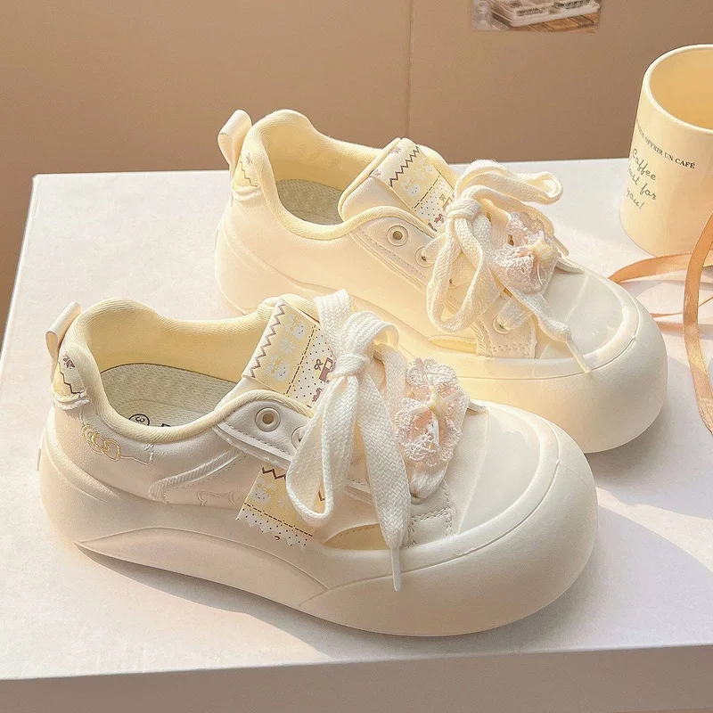 Women's Shoes New Fashion luxury Breathable Non-slip Wear-resistant Outdoor Casual Cute Lace-Up Thick Sole Platform Sneakers