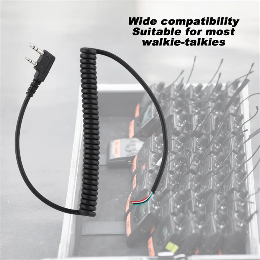 

Speaker Mic Walkie Talkie Speaker Cable for Baofeng UV5R For Kenwood TK-240 For Linton Hand Mic 2 pin 4 Wire Speaker Mic Line
