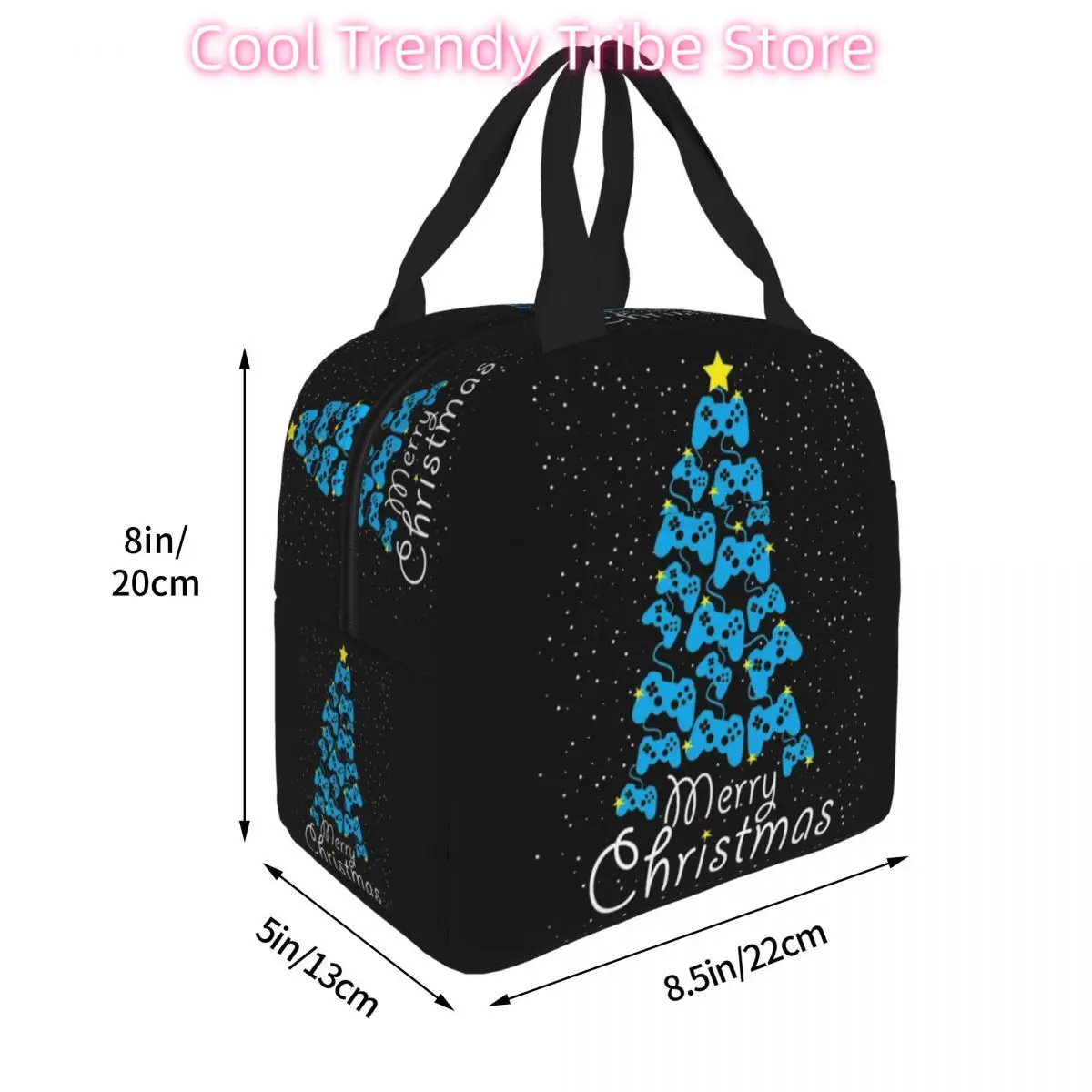 Christmas Video Game Controller Insulated Lunch Bags Thermal Bag Meal Container Large Tote Lunch Box Bento Pouch School Travel