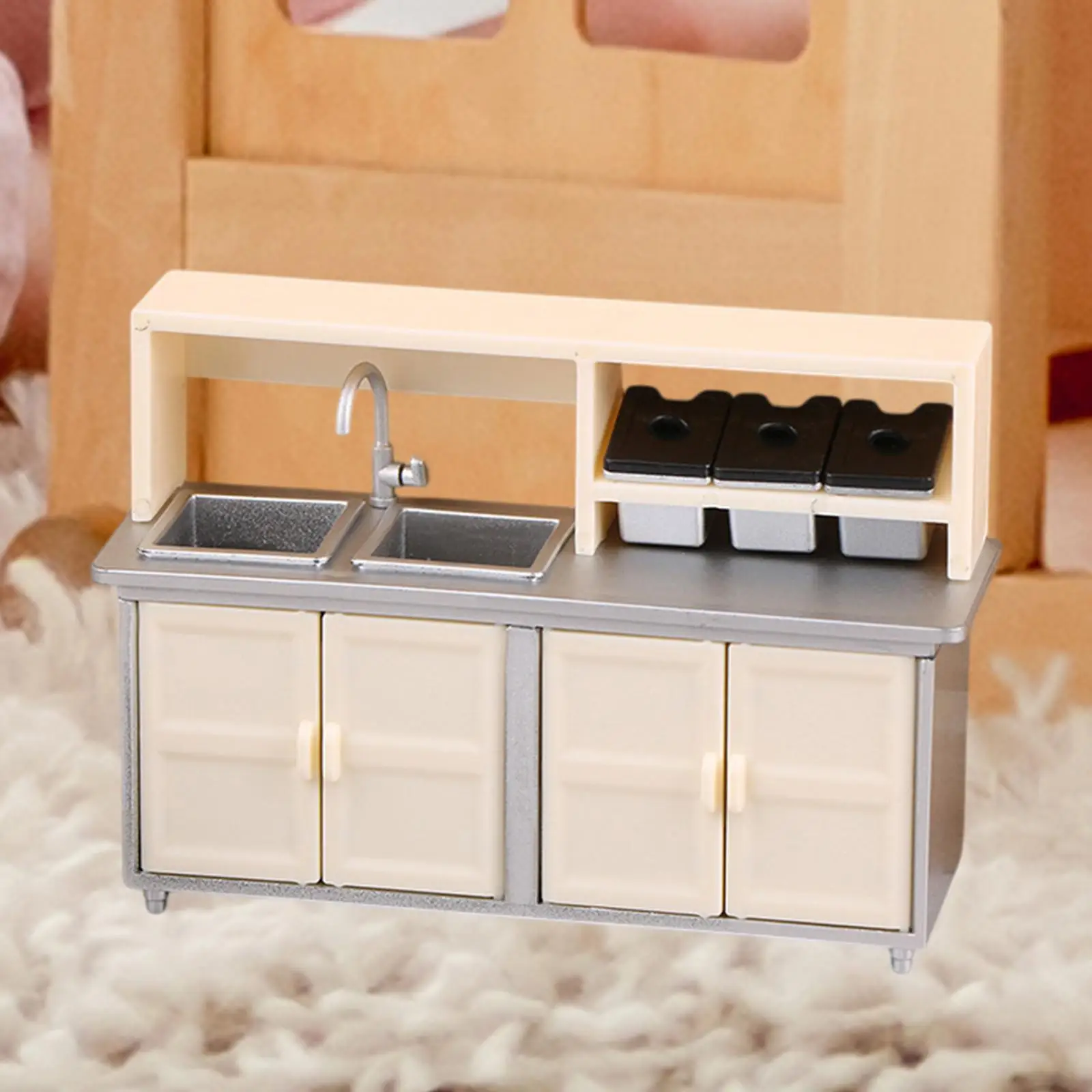 1:12 Puppenhaus Mini Milchtee Workstation Modell 9,5x3,1x7,1cm realistisch