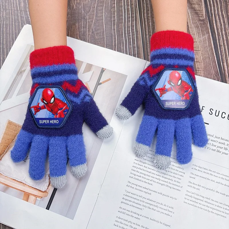 1-8PSC Prinzessin Elsa Marvel Mädchen Handschuhe Entzückende Anime Spider-Man Handschuhe Kinder Warme Gestrickte Handschuhe Damen Geburtstagsgeschenk O