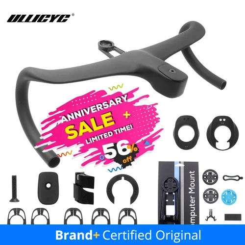 Cable interno de fibra de carbono para bicicleta de carretera T4 ULTRA, cabina de manillar de bicicleta integrada para 360mm-380mm con espaciadores de montaje