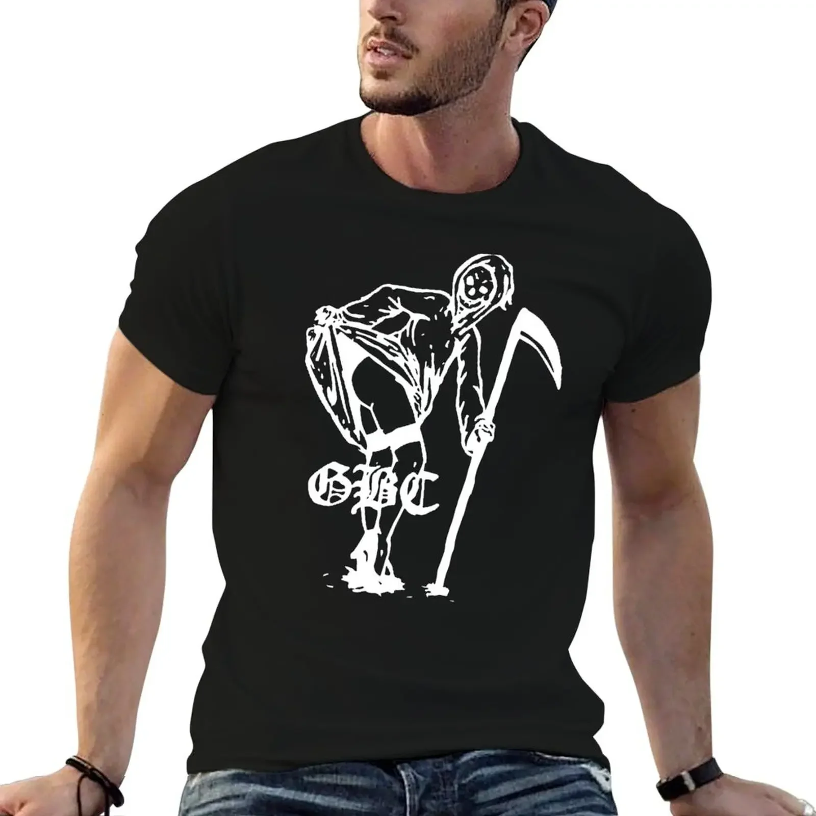 

GBC GRIM REAPER SKETCH GOTHBOICLIQUE T-Shirt vintage boys whites T-shirts for men cotton