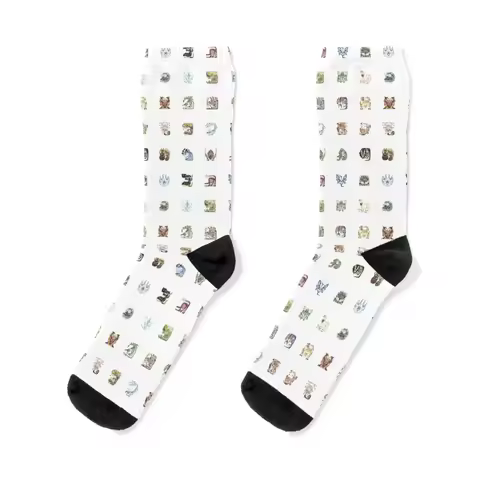 Monster Hunter World Tiled Icons Socks soccer anti-slip funny gift FASHION ankle Men's Socks Luxury Women's