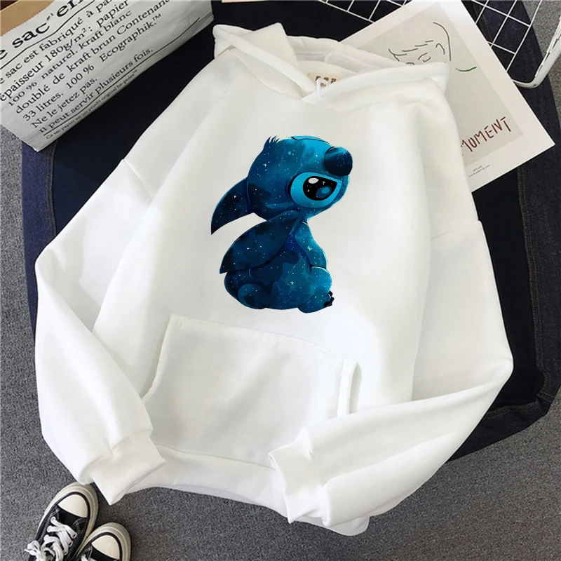 Funny Y2k Christmas Sweatshirt Lilo Stitch Disney Cartoon Hoodies Women Harajuku Cute Stitch Anime Manga Streetwear Hoody Female