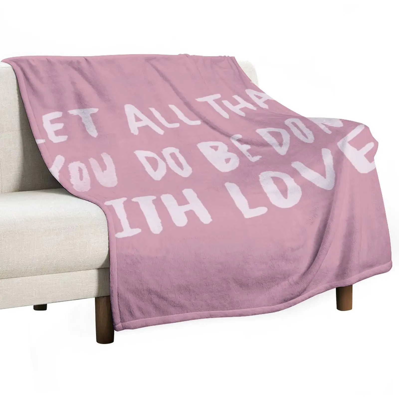 Let All Be Done With Love x Rose Throw Blanket Winter beds Hair Blankets