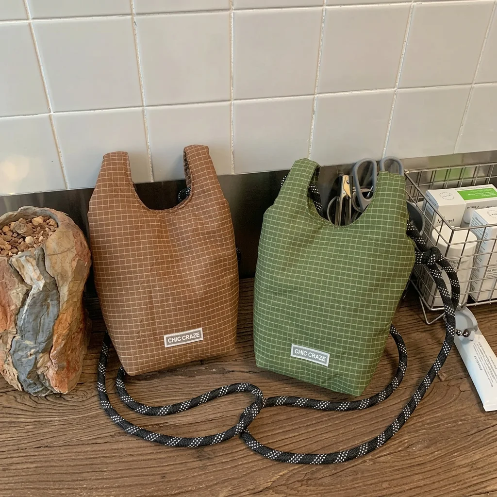 bolsa-de-mao-com-estampa-xadrez-ajustavel-feminina-mini-bucket-bag-de-tecido-transversal-macia-para-uso-casual-encontros-e-viagens