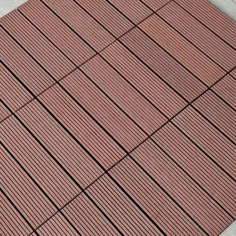 Heavy WPC Wood Plastic Interlocking Deck Tiles-Waterproof Eco-Friendly for Commercial Restaurants Hotels Outdoor Use