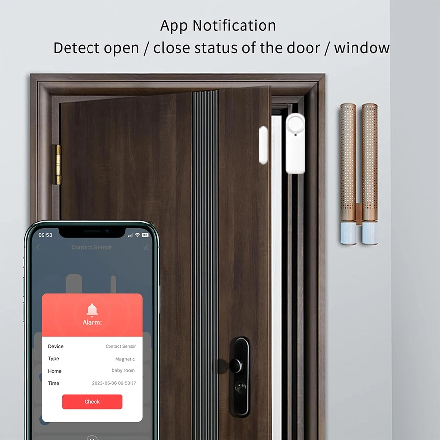 FARYLINK Smart Tür Sensor WiFi 100dB Sound Fenster Sensor Smart Leben Arm Unscharf Tür Sensor APP Alarm Alarm Tür Sensor tuya
