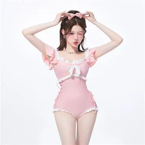 

2025 New Swimsuit Women's One-piece Sexy Style Conservative Belly and Thin Women's Hot Spring Swimsuit Swimwear Women