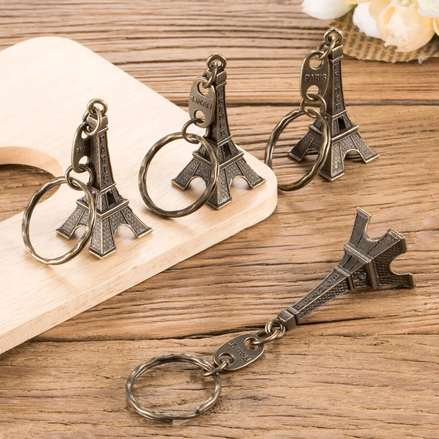 10Pcs Torre Eiffel Tower Bronze Keychain For Keys Souvenirs, Paris Tour Eiffel Keychain Key Chain Key Ring Decoration Key Holder