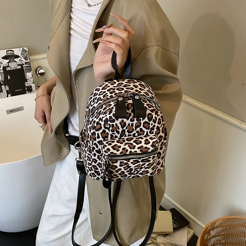 

Fashionable women's new leopard print trendy shoulder bag backpack handbag mochilas mujer 백팩 ita bag bags for woman сумка