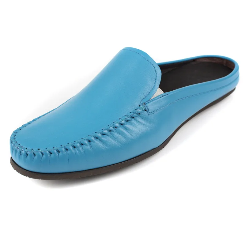 

Новые уличные домашние мужские дышащие мягкие кожаные модные повседневные тапочки из воловьей кожи