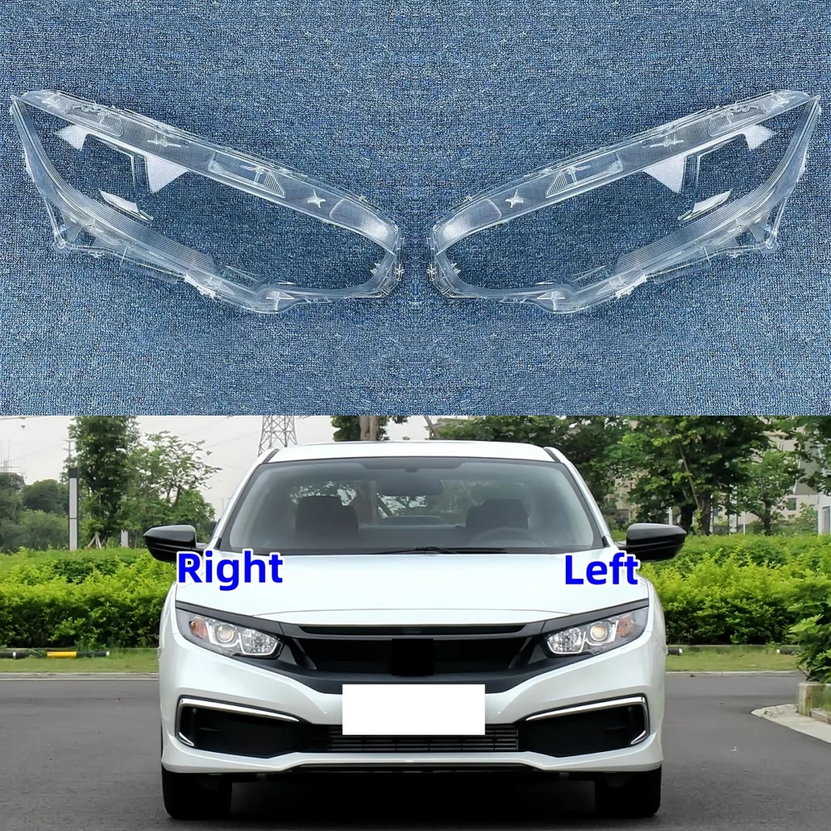 

For Honda Civic 2016 2017 2018 2019 2020 2021 Headlamp Cover Headlight Shell Transparent Lens Replace Original Lampshade