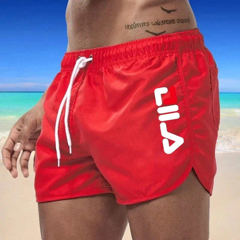 2024 new men\'s swimming shorts sexy men\'s beach surfboard summer shorts breathable fast drying sports comfortable beach shorts