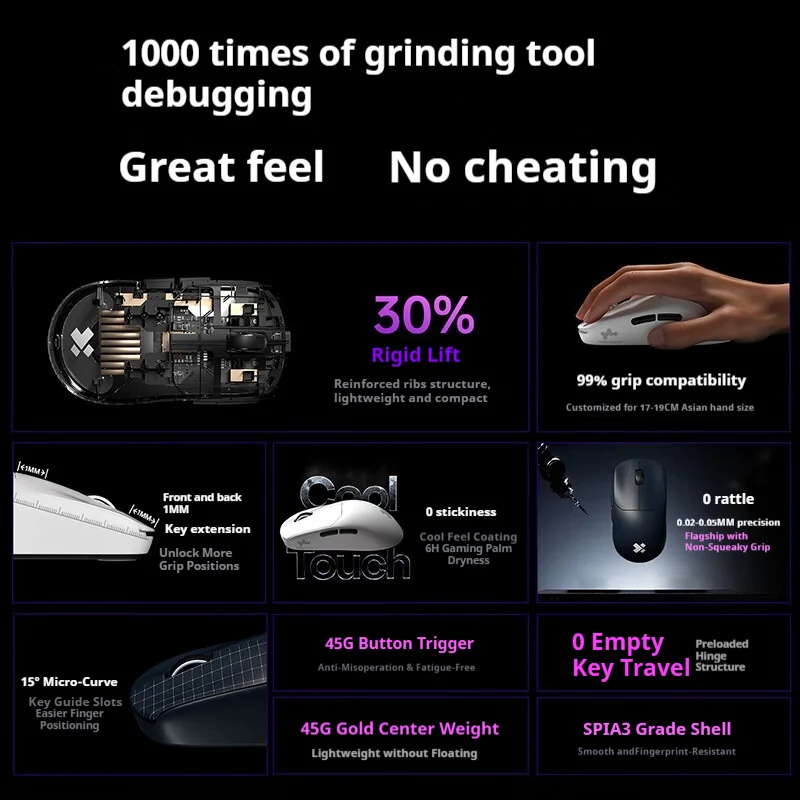 XIBERIA EX Lightweight Wireless Mouse Dual 8000Hz Polling Rate FPS