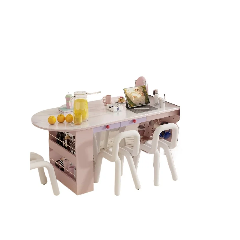 

Retractable storage arched slate table island dining bar integrated household side