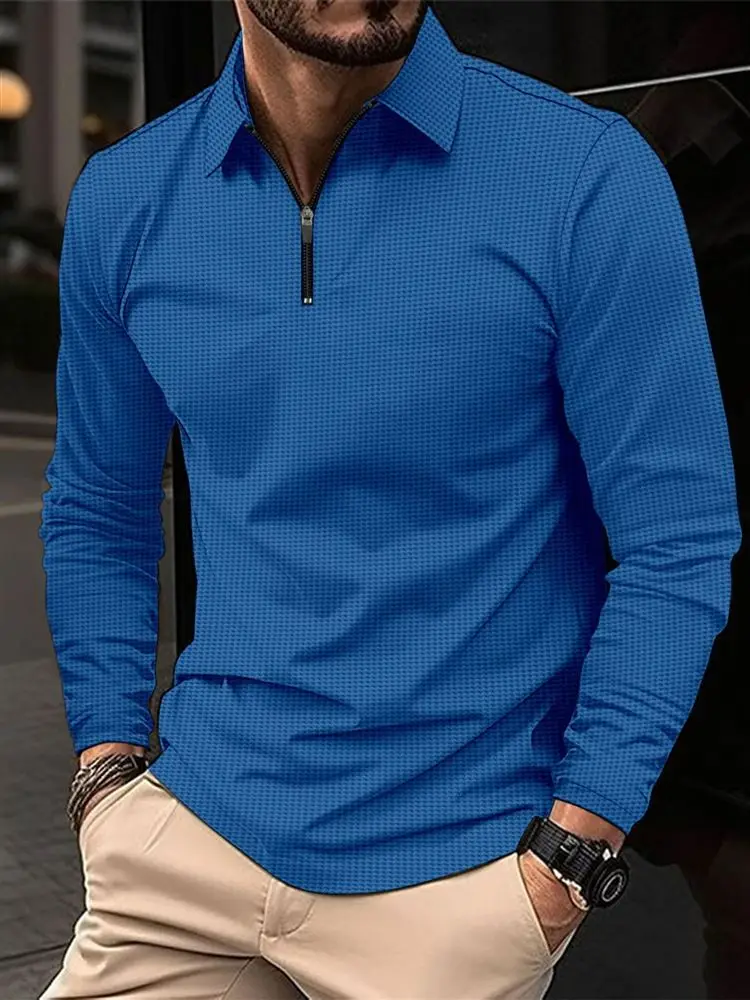 

Мужская футболка Long Sve Faion, повседневная удобная свободная посадка на молнии, спортивная одежда на подкладке Thiened Fce на осень