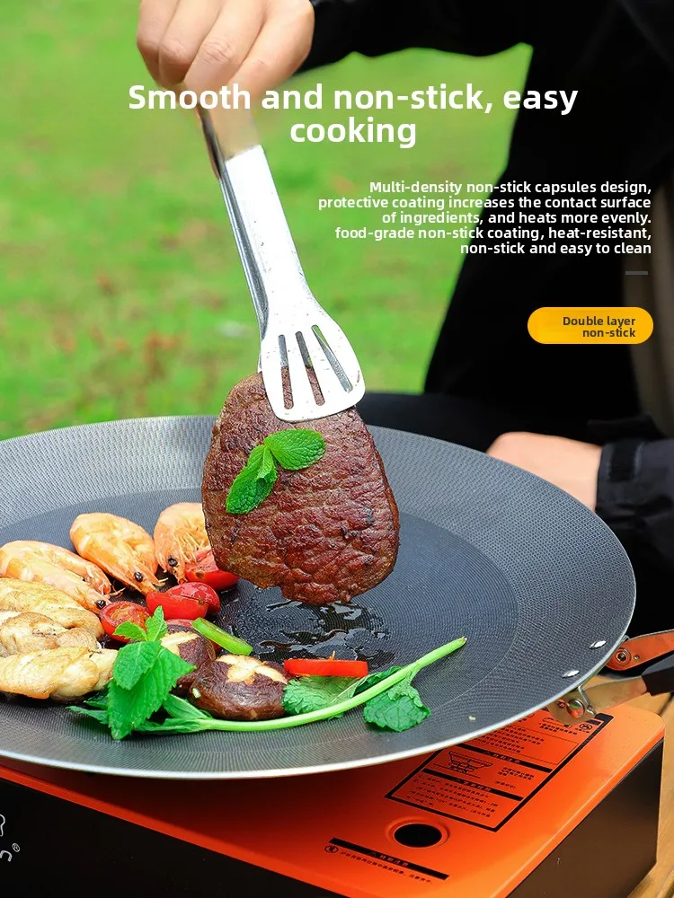 

Bulin Xunwei Outdoor Camping Gas Card Magnetic Oven Barbecue Tray Picnic Household Portable Frying Tray Non-stick Pot2026