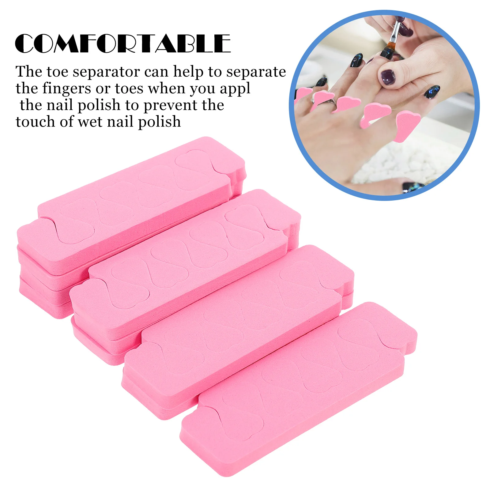 

100pcs Toe Separators Pedicure Foam Nail Separator Finger Splitter Manicure Protect Dry Easy Practical Design Simple Use