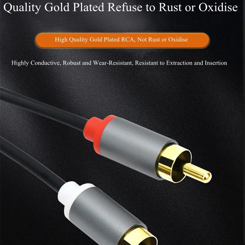 Double Lotus Head Audio Aux Cable 2RCA to 2RCA Amplifier Cable HIFI grade shielded stage speaker Audio TV AV Audio Video Cable