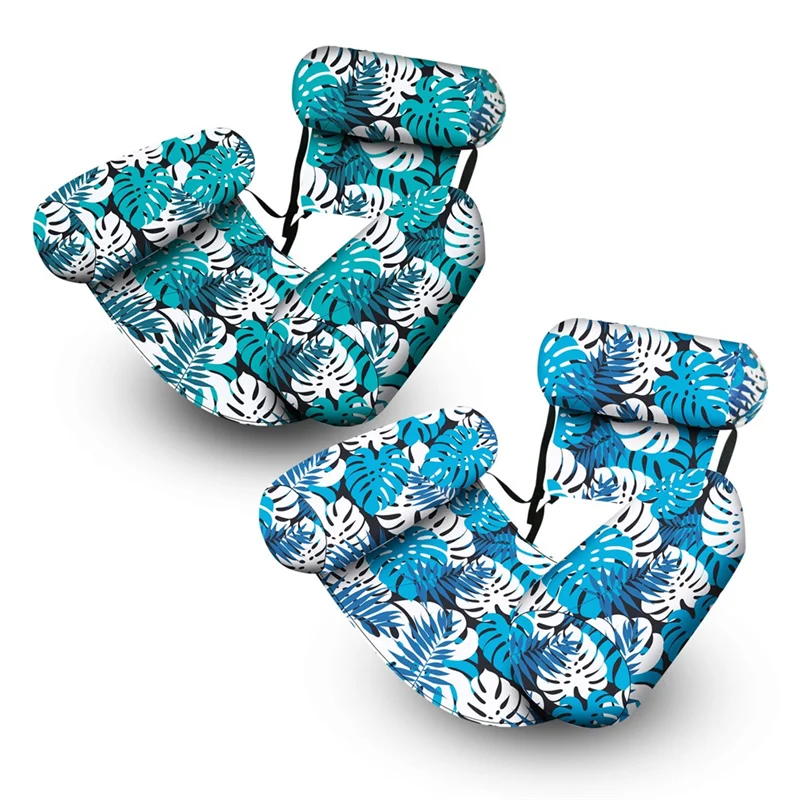 

Pool Floats Chairs Adult,Inflatable Pool Lounge,Plant Pattern Floating Mat Hammock,Blow Up Water Chairs Noodles Rafts