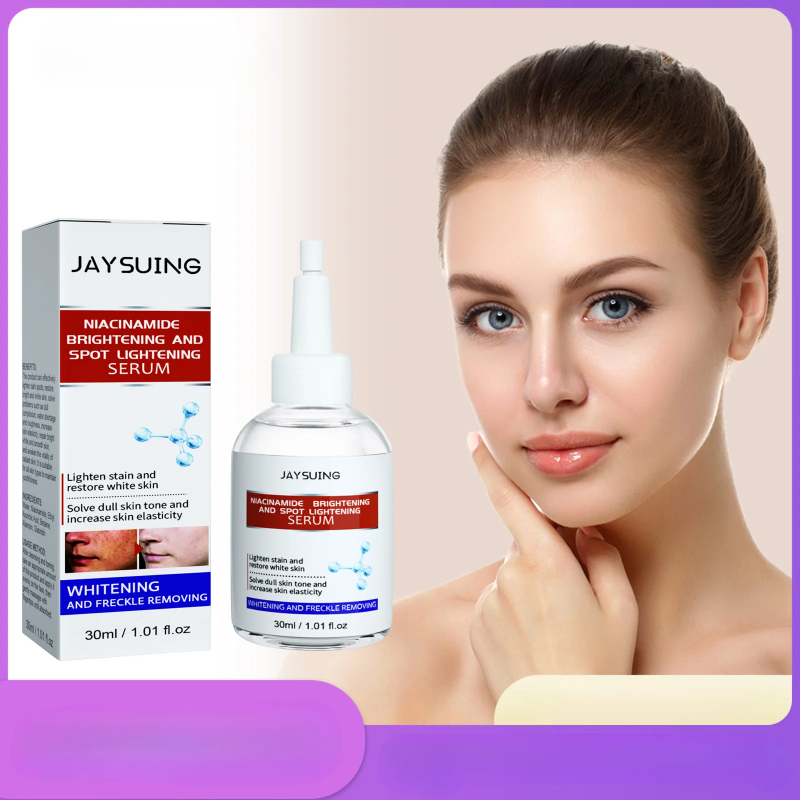 Effective Whitening Serum Nicotinamide Brightening and Fading Spot Essence Removing Black Spot Moisturizing Restore White Skin