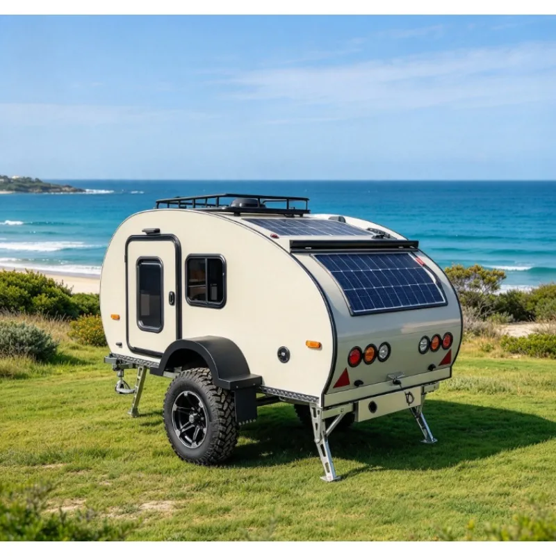 Mini teardrop camping trailer Small off-road camper travel trailer Australian standard camper for sale