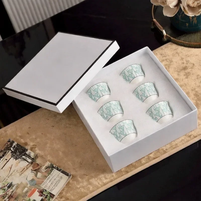 New Arrival High Appearance Turkish Style Simple Bone China Espresso Cup Middle East Cup Gift Set