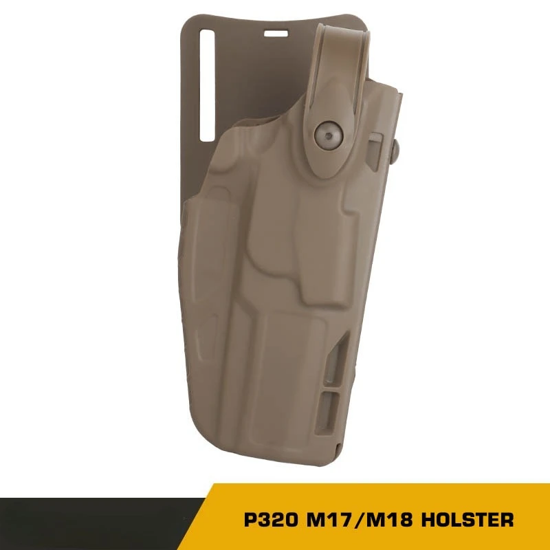 Tactical Holster for P320 M17/M18 MK-17, Double Safety Airsoft Holster with QLS Quick Release & Drop Leg Platform