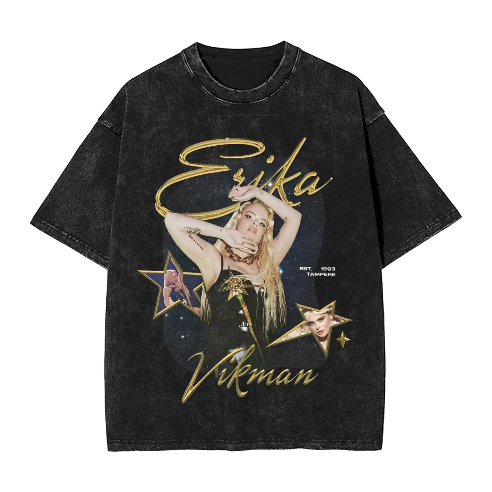 

Women Men Erika Vikman Ich Komme Eurovision 2025 Finland T Shirt Printed Cotton Washed Harajuku Streetwear T-Shirts