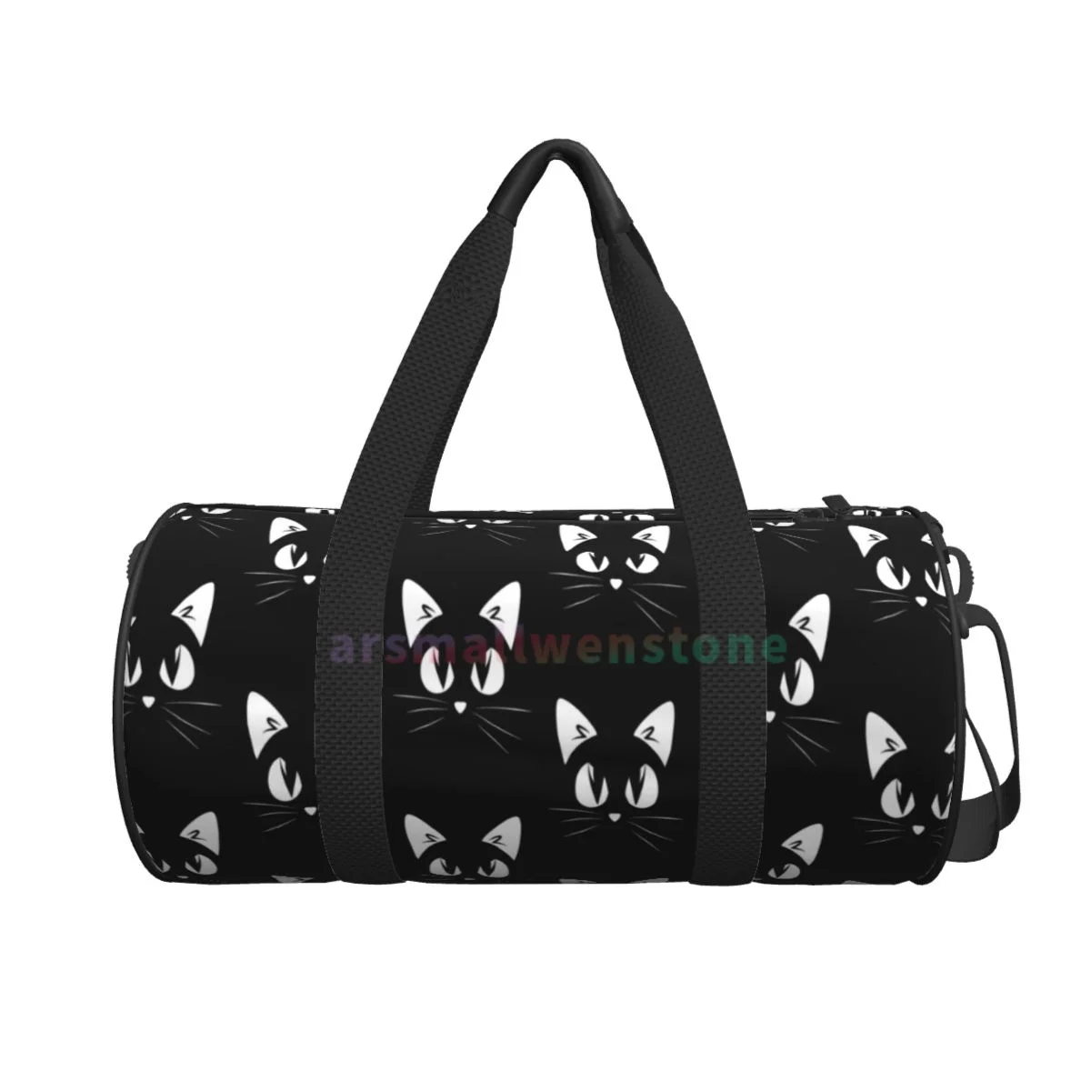 Cute Cartoon Cat Yoga Bag Workout Durable Backpack Handbags Round Outdoor Fitness Bags Travel Duffle Bag