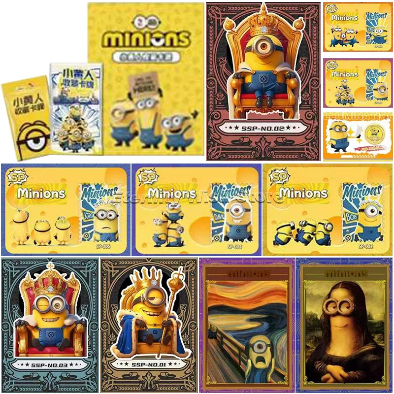 New Minions Card Cartoon Cute Big Eyes Movie Flim Characters Dave Collection Cards Children Toy Kids Birthday Hobbies Gifts