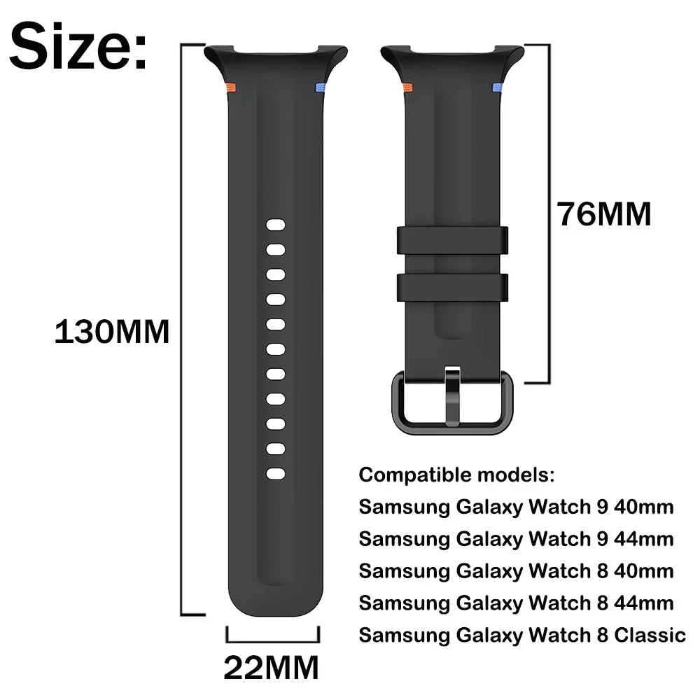 Flexible Waterproof Silicone Watch Strap for Samsung Galaxy Watch 9   Anti‑sweat Sport Replacement Band for Watch 8