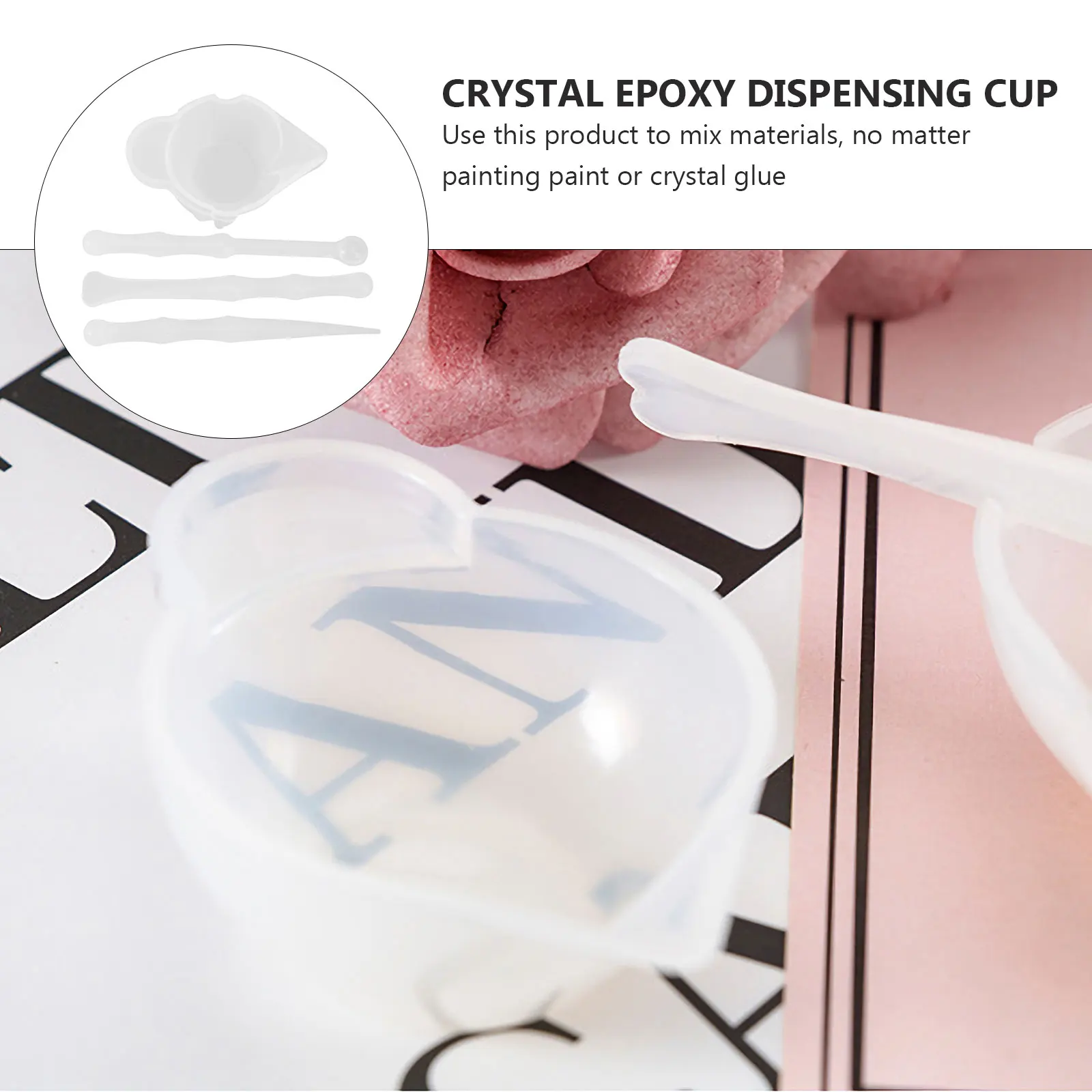

Silicone Dispensing Cup Stirring Rods Crystal Epoxy Pigment Mixing Cups Storage Measuring Tools Comfortable Integrated Forming