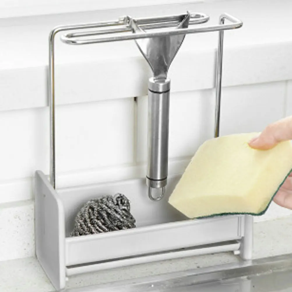 

Premium Stainless Steel Towel Rack for Kitchen Sink Area Holds Multiple Towels Fast Drying Draining Design Grey