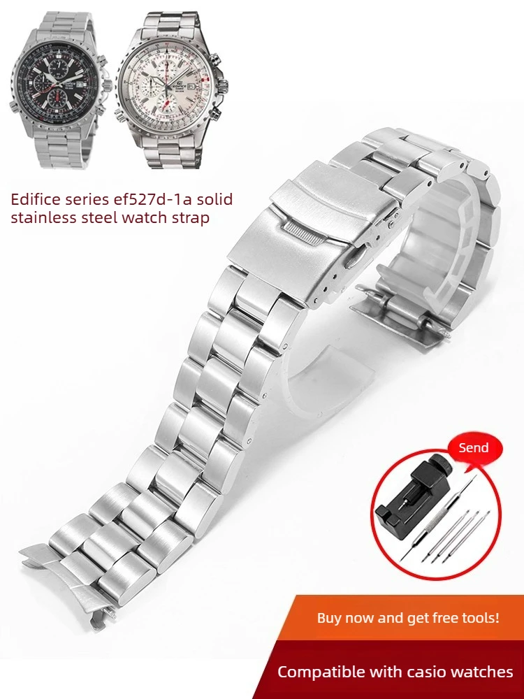 Adequado para relógio Casio EF527D-1AV, substituição original, cinto de aço fino sólido, acessórios para corrente de relógio masculino, 22mm