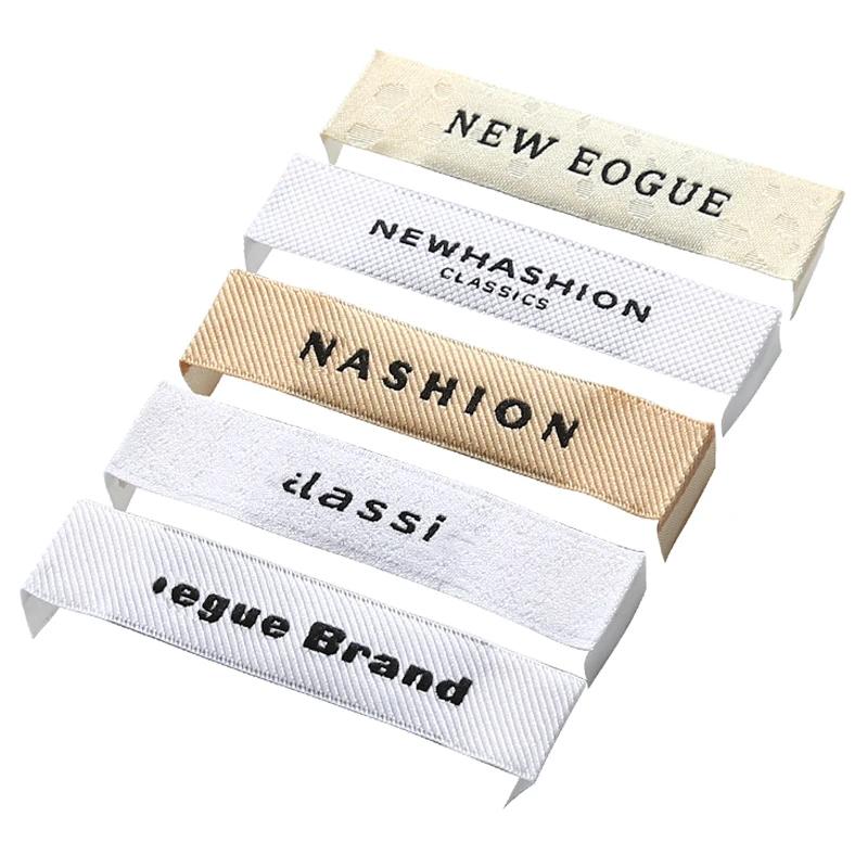 شعار مخصص الملابس طوق التسمية المنسوجة نسيج القطن الحرير التسمية الرئيسية طباعة شعار تخصيص شعار الملابس التسمية #5