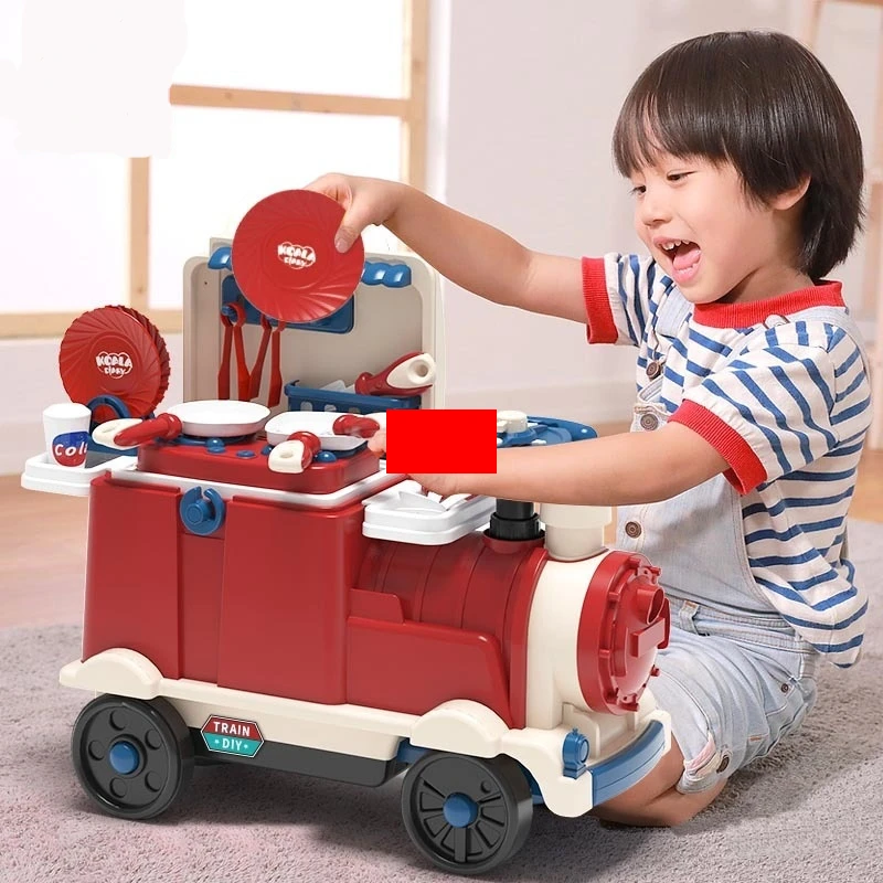 Sliding Small Train Simulation Kitchen  Playing House  Toys  Tools  Medical Equipment Easy Storage  Sound And Light Small Train