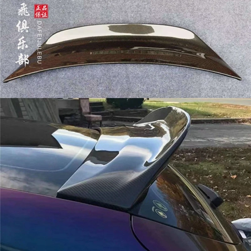 For Veloster (Turbo Only) SC Type Glass Carbon fiber Rear Duckbill (With Brake Light Hole) For Veloster  Spoiler Splitter Roof