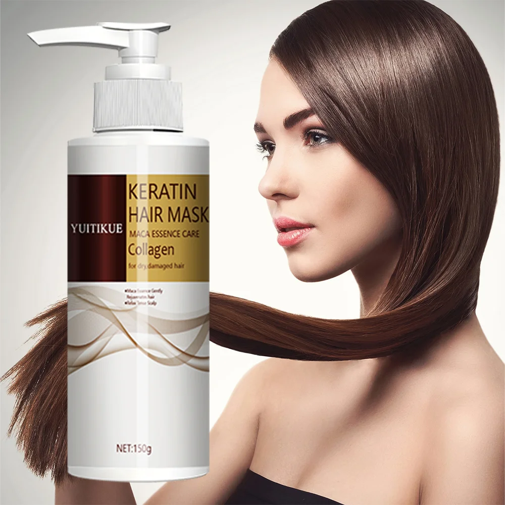 

Keratin Hair Mask with Maca Essence And Collagen Quick Repair for Damaged Hair Strands Safe & Easily Absorbed