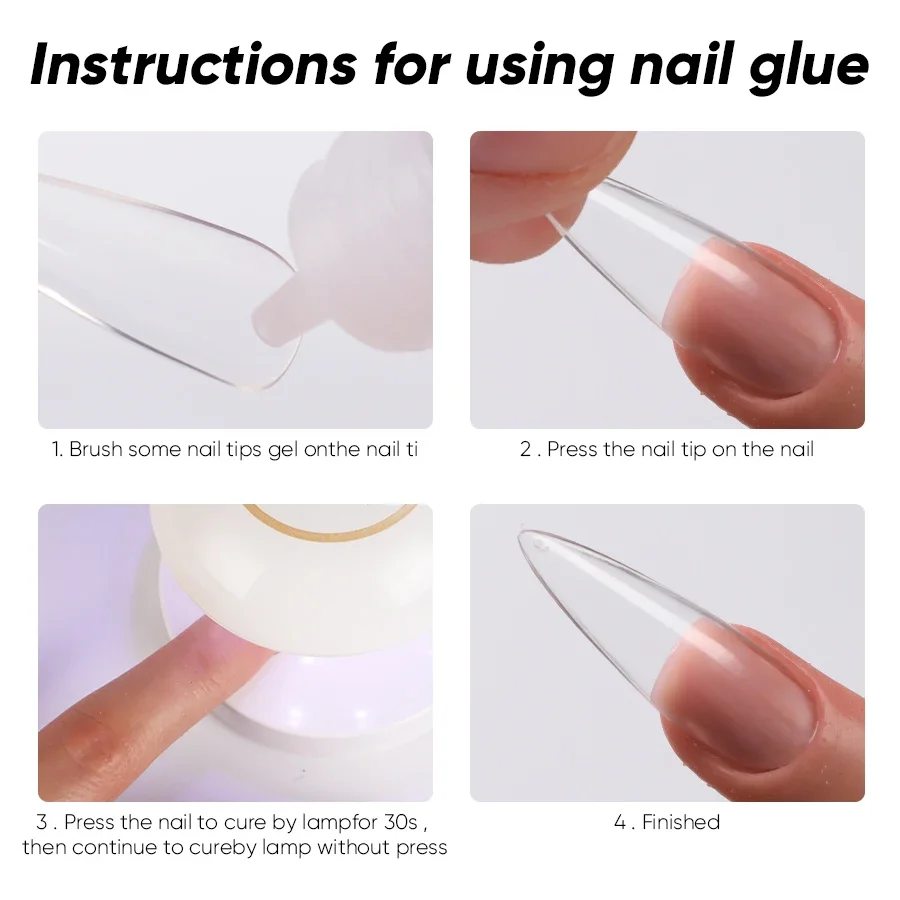 5pcs Nail Gel Strong Adhesive Quick Drying UV Adhesive for Fake Nails DIY Press on Nails Detachable Low Price Nail Art Tool