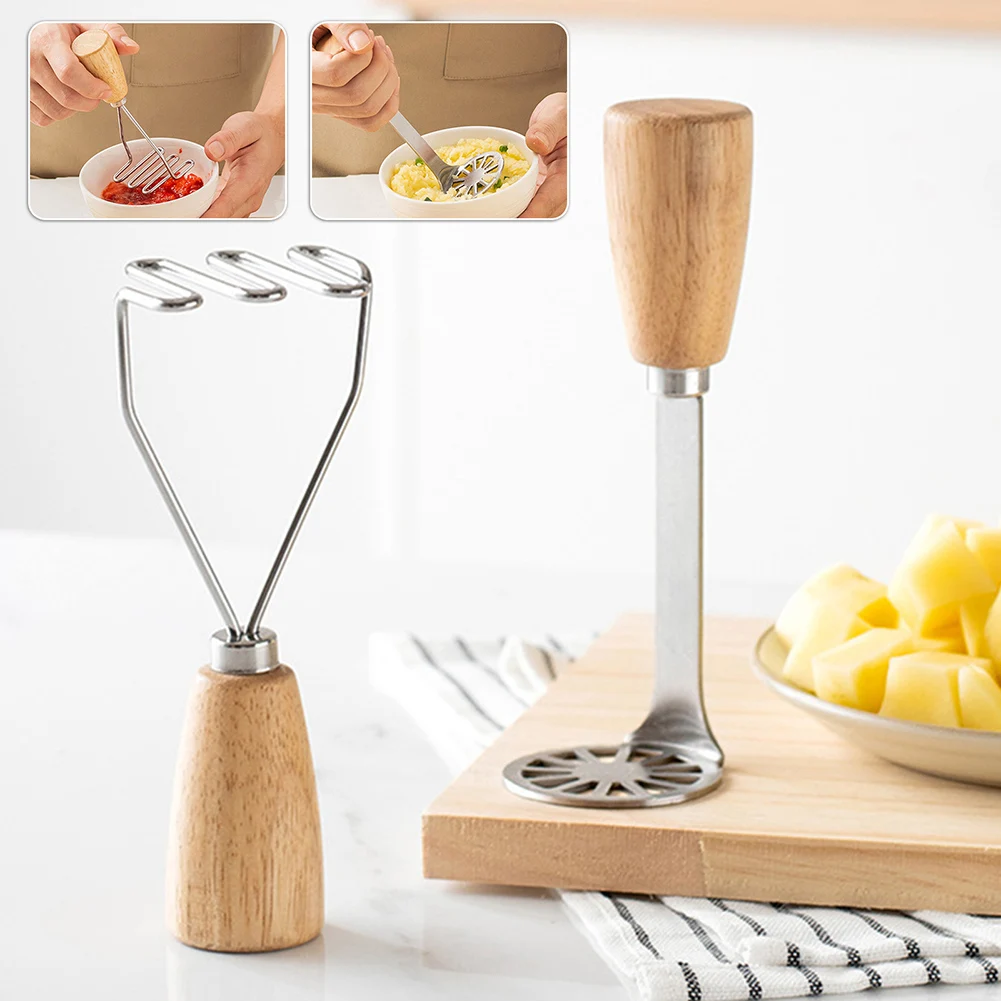 

Mashed Masher Food Make Processing Gadget Potato Press Potatoes Vegetable Masher Stainless Steel Kitchen Supply For Bean Fruits